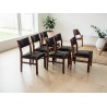 Set of Six Mid-Century Dining Chairs with Black Vinyl Upholstery | FurniCape