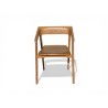 Scandinavian Style Oak Chair with Tan Leather Seat | FurniCape