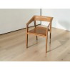 Scandinavian Style Oak Chair with Tan Leather Seat | FurniCape