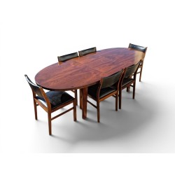Mid-Century 6 to 8 Seater Extendable Oval Dining Set | FurniCape