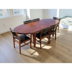Mid-Century 6 to 8 Seater Extendable Oval Dining Set | FurniCape