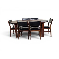 Mid-Century 6 to 8 Seater Extendable Oval Dining Set | FurniCape
