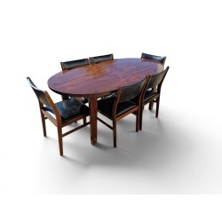 Mid-Century 6 to 8 Seater Extendable Oval Dining Set | FurniCape