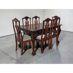 Mid-Century Ball and Claw Table with 6 French Style Chairs | FurniCape