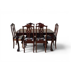 Mid-Century Ball and Claw Table with 6 French Style Chairs | FurniCape