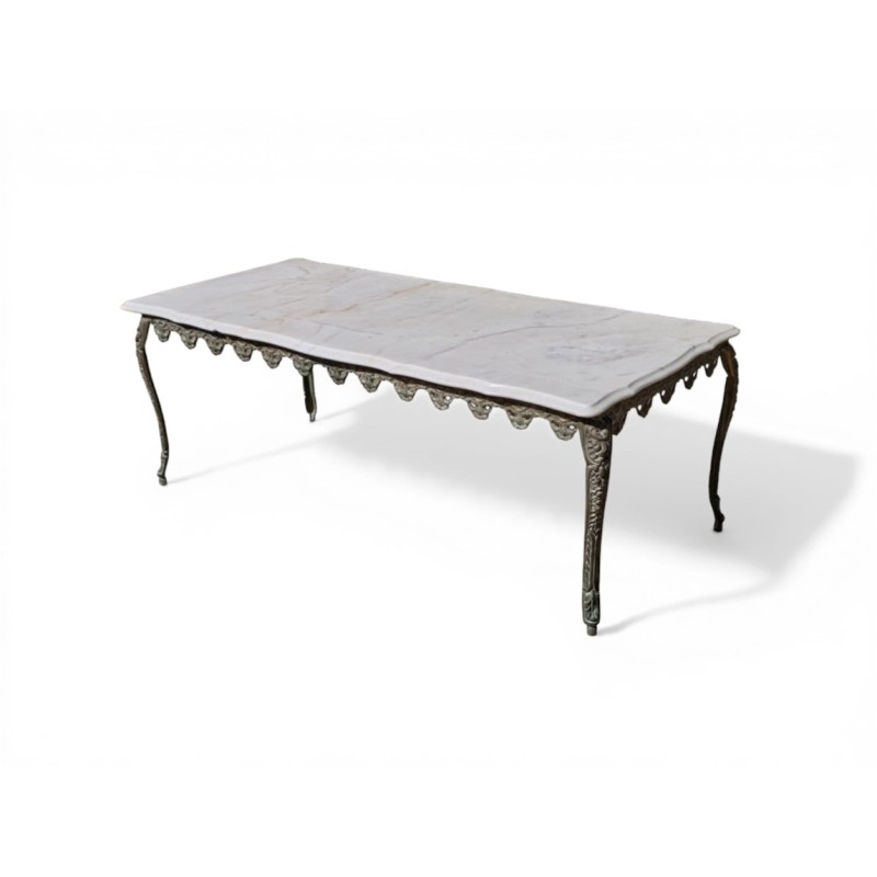 Vintage Italian Marble and Brass Coffee Table | FurniCape