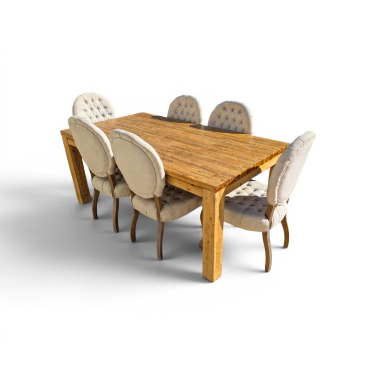 Dining Table with 8 Upholstered Chairs | FurniCape