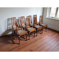 Set of 8 Mid-Century Ball and Claw Riempie Dining Chairs | FurniCape
