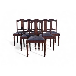 Set of 6 Imbuia Dining Chairs with Turned Legs | FurniCape