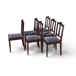 Set of 6 Imbuia Dining Chairs with Turned Legs | FurniCape