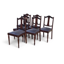 Set of 6 Imbuia Dining Chairs with Turned Legs | FurniCape