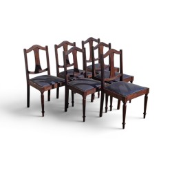 Set of 6 Imbuia Dining Chairs with Turned Legs | FurniCape