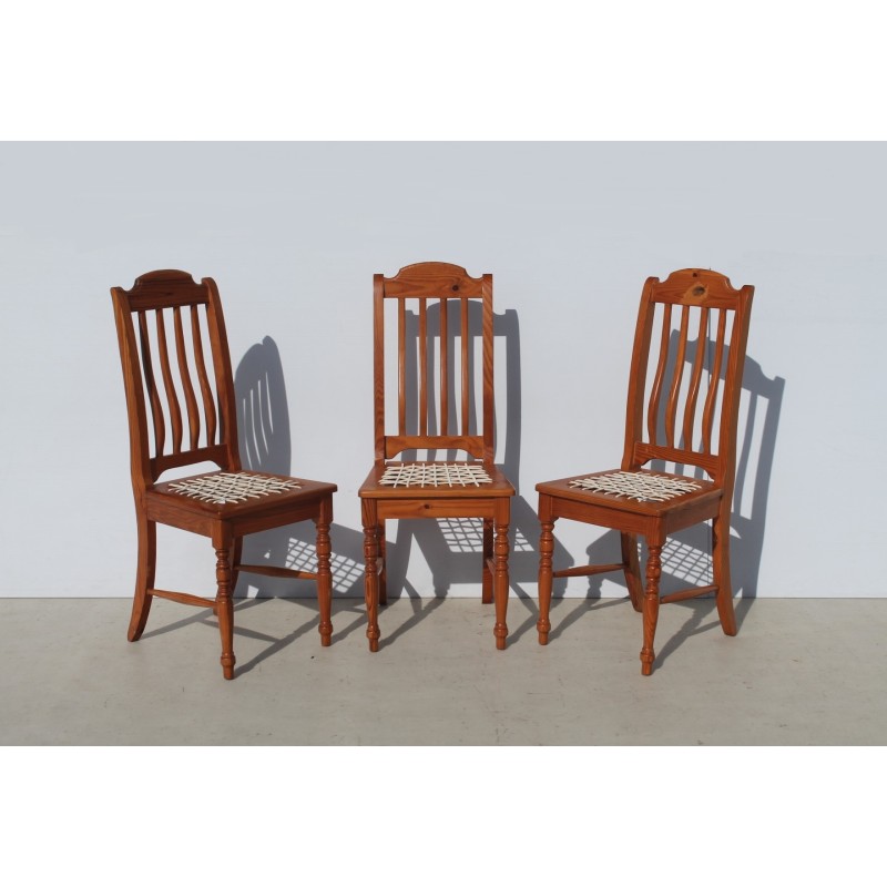3 Solid Wood Riempie Dining Room Chairs | FurniCape