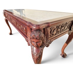 Ornate Baroque Style Marble Top Server Console with 4 Drawers | FurniCape