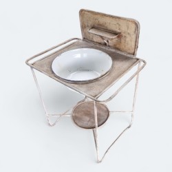 Metal Wash Stand with Enamel Wash Bowl | FurniCape
