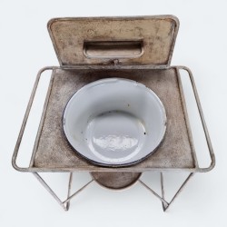 Metal Wash Stand with Enamel Wash Bowl | FurniCape