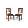 Set of 4 Solid Oak Spindle Back Dining Chairs with Kudu Leather Seats | FurniCape