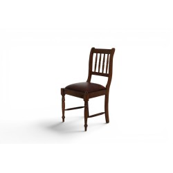Set of 4 Solid Oak Spindle Back Dining Chairs with Kudu Leather Seats | FurniCape