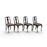 Set of 4 Mid Century Dining Room Chairs with Queen Anne Legs | FurniCape