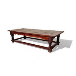 Antique Solid Teak Coffee Table with Turned Legs | FurniCape