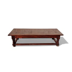 Antique Solid Teak Coffee Table with Turned Legs | FurniCape
