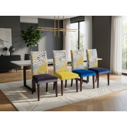 Set of 4 Upholstered Dining Chairs - FurniCape