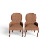 Pair of Queen Anne Feet Button Back Lounge Arm Chairs | FurniCape