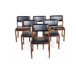 Set of 6 Mid-Century Kiaat...