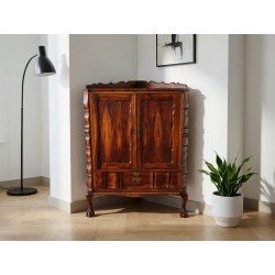 Antique Stinkwood Corner Cabinet with Ball and Claw Feet | FurniCape