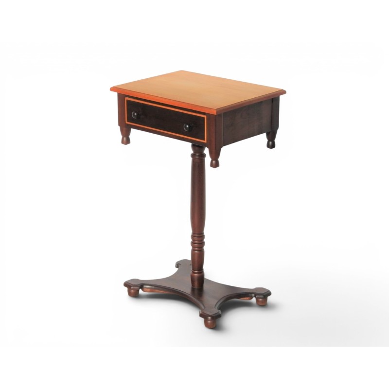 Mid Century Imbuia and Yellowwood Preach Pedestal Table | FurniCape