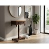 Mid Century Imbuia and Yellowwood Preach Pedestal Table | FurniCape