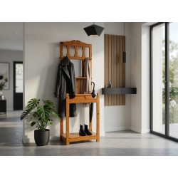 Oregon Pine Hall Stand with Mirror | FurniCape