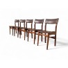 Set of 5 Mid-Century Dining Chairs with Original Brown Vinyl Upholstery | FurniCape