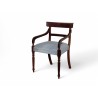 Vintage Imbuia Carver Chair with Pebble Blue Upholstery | FurniCape