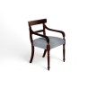 Vintage Imbuia Carver Chair with Pebble Blue Upholstery | FurniCape