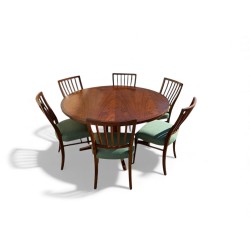 Mid-Century Round Imbuia...