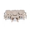 8 French Inspired Oak Dining Chairs with Button Upholstery – FurniCape