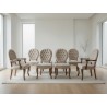 8 French Inspired Oak Dining Chairs with Button Upholstery – FurniCape