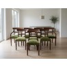 Set of 8 Solid Imbuia Dining Chairs with New Green Upholstery | FurniCape