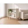 White Retro Style Bookshelf with Tapered Legs | FurniCape