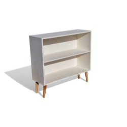 White Retro Style Bookshelf with Tapered Legs | FurniCape