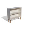 White Retro Style Bookshelf with Tapered Legs | FurniCape